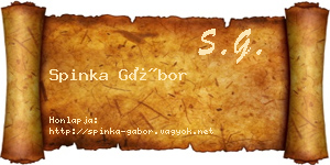 Spinka Gábor névjegykártya